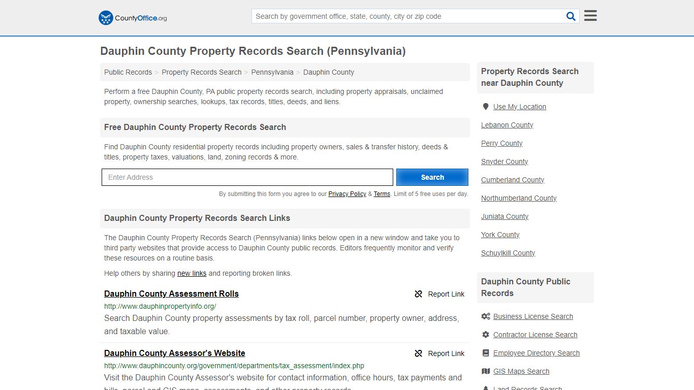 Dauphin County Property Records Search (Pennsylvania) - County Office